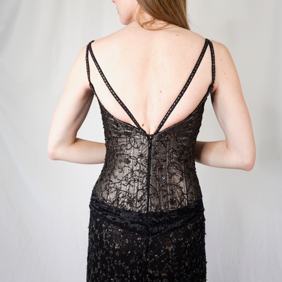 VINTAGE COUTURE Embellished Gown Rare Handmade - Picture 7 of 8